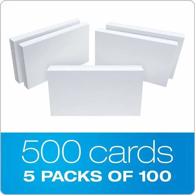 Alt view image 4 of 7 - 50EE Blank Index Cards, 5" x 8", White, 500 Cards (5 Packs of 100) (50)