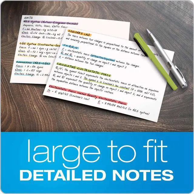 Alt view image 7 of 7 - 50EE Blank Index Cards, 5" x 8", White, 500 Cards (5 Packs of 100) (50)