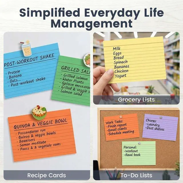 Alt view image 6 of 7 - 180PCS Large Colored Index Cards 5x8, Neon Double-Sided Lined Cards | Flash Cards with Both Sides Notecards for Back To School Studying School Classroom Note Taking Recipes Supplies