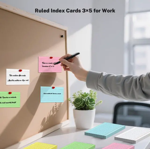 Alt view image 4 of 7 - Colored Index Cards 3x5 Inch, 250 Count Ruled Flash Cards for Studying | Multilcolor Notecards Lined Flash Cards Bulk, Neon Flashcards Note Cards, 3x5 Index Cards for School Home Office50 Pack Of 5