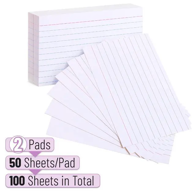 Alt view image 2 of 7 - Lined Index Cards, 3x5, 100 Cards, Flash Cards, Note Cards | Index Card