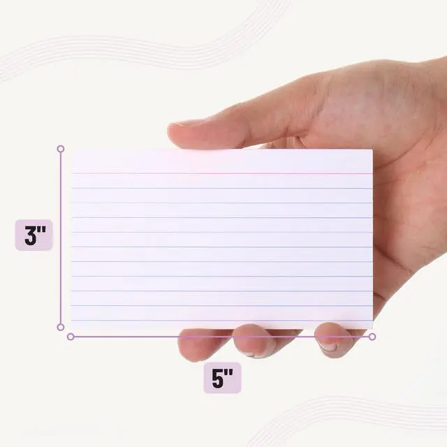 Alt view image 4 of 7 - Lined Index Cards, 3x5, 100 Cards, Flash Cards, Note Cards | Index Card