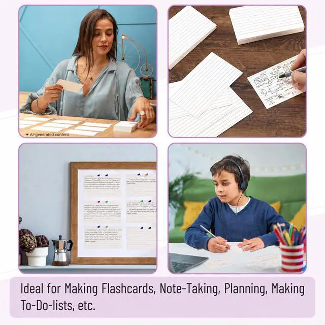 Alt view image 6 of 7 - Lined Index Cards, 3x5, 100 Cards, Flash Cards, Note Cards | Index Card