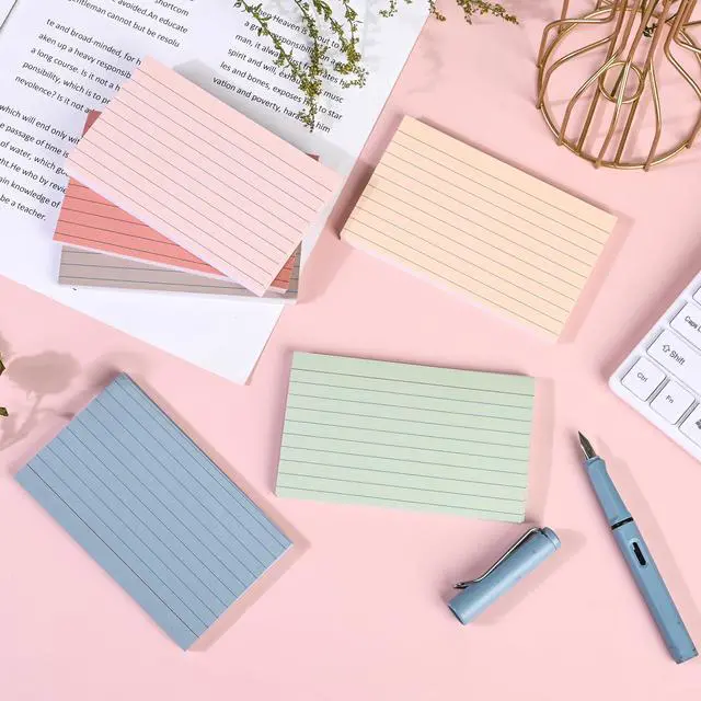 Alt view image 4 of 7 - 3x5 Index Cards Ruled Lined, 216 Pcs Flash Cards Study Cards for Learning and Studying, Lined Ruled Notecards for Home, School Supplies,Aesthetic Vintage Self Note Taking and Studying-Neutral Colors