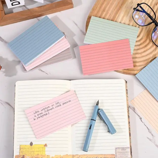 Alt view image 6 of 7 - 3x5 Index Cards Ruled Lined, 216 Pcs Flash Cards Study Cards for Learning and Studying, Lined Ruled Notecards for Home, School Supplies,Aesthetic Vintage Self Note Taking and Studying-Neutral Colors