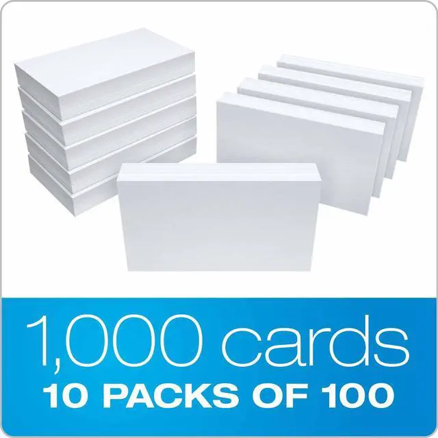 Alt view image 4 of 7 - 30 (1000 PK) Blank Index Cards, 3" x 5", White, 1,000 Cards (10 Packs of 100) (30)