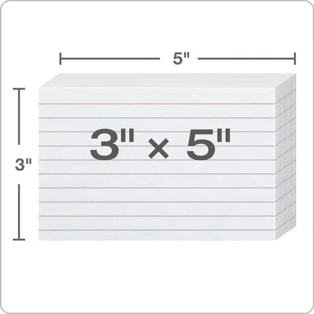 Alt view image 3 of 7 - Ruled Index Cards, 3" x 5", White, 1,000 Cards, 10 Packs of 100 (98833)