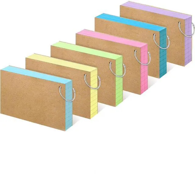 Main image of 276PCS Index Cards With Ring,3x5 Inches Colored Flash Cards | Lined on Both Side Notecards Ruled Study Card Flashcards Heavy Note Cards for Studying,School, College (6 Colors)