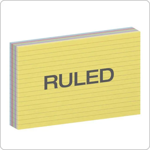 Alt view image 2 of 7 - Index Cards, Assorted Colors, 5" x 8", Ruled, 100-Pack (35810)