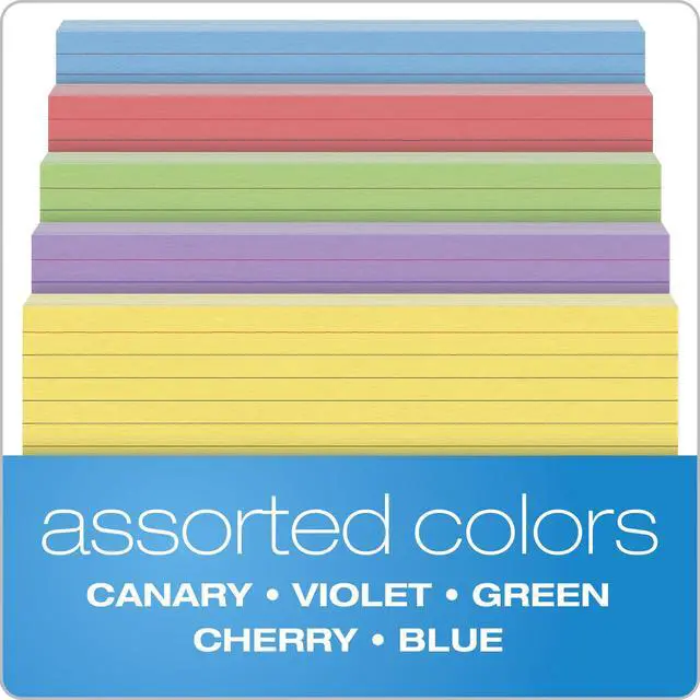 Alt view image 4 of 7 - Index Cards, Assorted Colors, 5" x 8", Ruled, 100-Pack (35810)