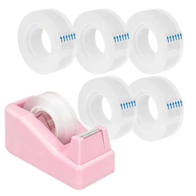Main image of Lightweight Desktop Tape Dispenser, 6 Rolls Tape, 1-Inch Core | Transparent Tape Holder with Stable Non-Skid Base, 0.71 in x 1000 in Each Roll, for Office, Home & School Use