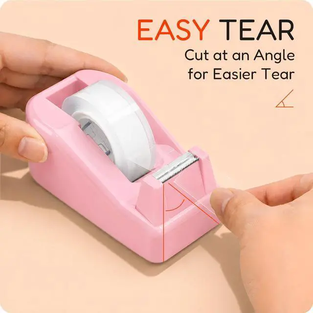 Alt view image 4 of 7 - Lightweight Desktop Tape Dispenser, 6 Rolls Tape, 1-Inch Core | Transparent Tape Holder with Stable Non-Skid Base, 0.71 in x 1000 in Each Roll, for Office, Home & School Use