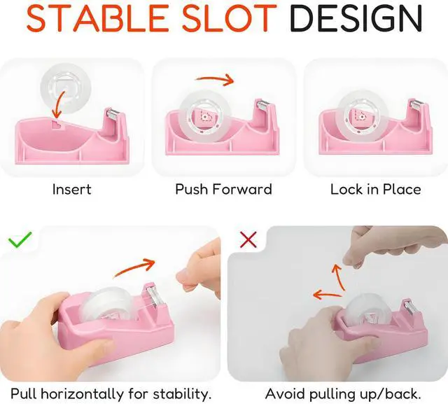 Alt view image 3 of 7 - Lightweight Desktop Tape Dispenser, 6 Rolls Tape, 1-Inch Core | Transparent Tape Holder with Stable Non-Skid Base, 0.71 in x 1000 in Each Roll, for Office, Home & School Use
