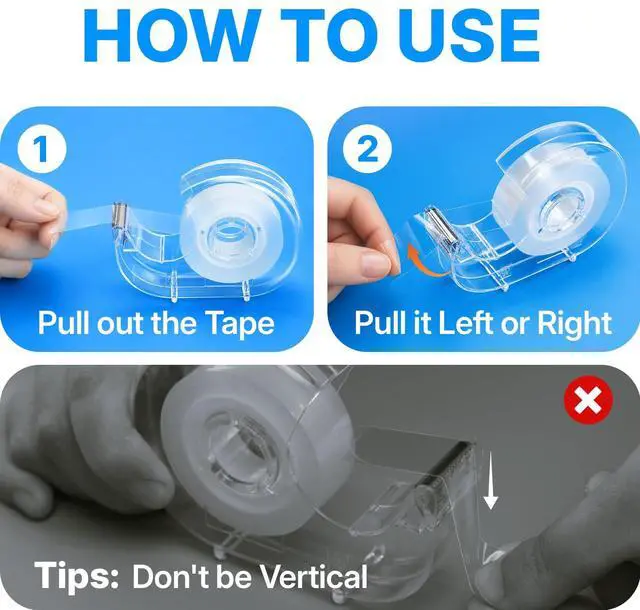 Alt view image 5 of 7 - 1 Pcs Tape Dispenser, 5 Tape Rolls, 1 Inch Core | Transparent Tape Refill, Ideal for School, Office, Gift Wrapping and Craft