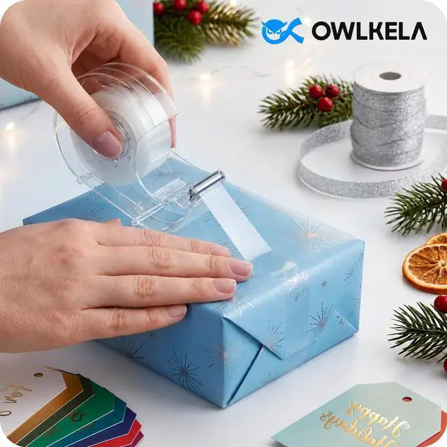 Alt view image 7 of 7 - 1 Pcs Tape Dispenser, 5 Tape Rolls, 1 Inch Core | Transparent Tape Refill, Ideal for School, Office, Gift Wrapping and Craft