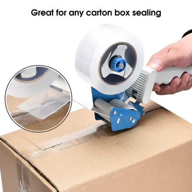 Alt view image 5 of 7 - Packing Tape Dispenser Gun (2 Packs) Pacific Mailer 2 Inch Tape Gun Dispenser with 2 Inch Carton Packing Tape, Lightweight Industrial Side Loading Tape Dispenser - Blue