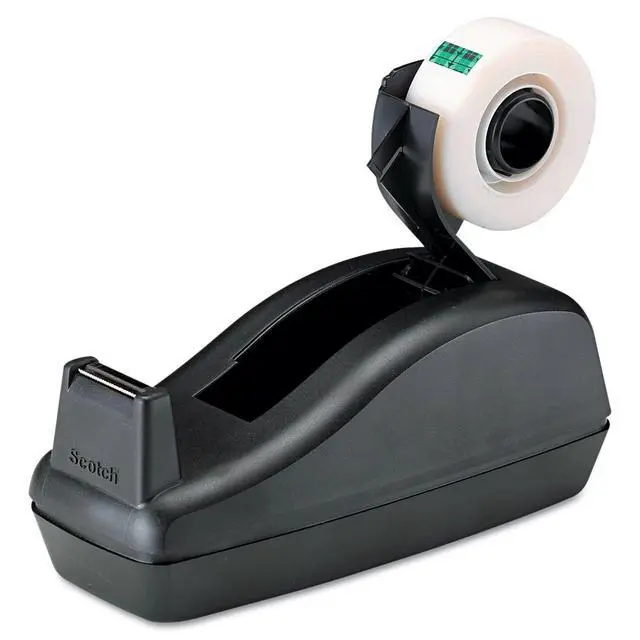 Alt view image 2 of 7 - Deluxe Desktop Tape Dispenser, Black, for 1 Inch Core Tapes (C-40)