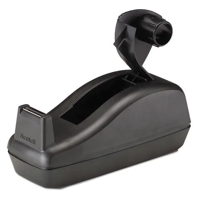 Alt view image 3 of 7 - Deluxe Desktop Tape Dispenser, Black, for 1 Inch Core Tapes (C-40)