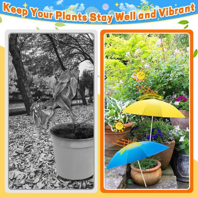 Alt view image 2 of 7 - 2 Pack Plant Umbrellas for Outdoor Plants, Garden Plant Umbrella Shade for Outdoor Plants, Potted Plant, Garden Beds Provide Shade to Defend Plants From Blazing Sun