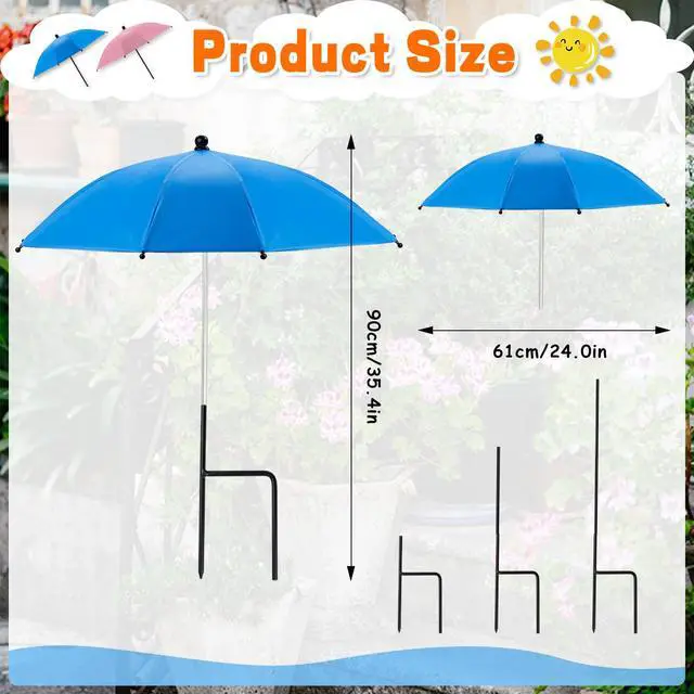 Alt view image 3 of 7 - 2 Pack Plant Umbrellas for Outdoor Plants, Garden Plant Umbrella Shade for Outdoor Plants, Potted Plant, Garden Beds Provide Shade to Defend Plants From Blazing Sun