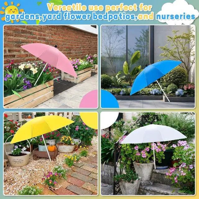 Alt view image 4 of 7 - 2 Pack Plant Umbrellas for Outdoor Plants, Garden Plant Umbrella Shade for Outdoor Plants, Potted Plant, Garden Beds Provide Shade to Defend Plants From Blazing Sun