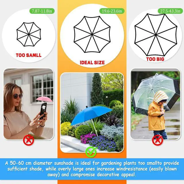 Alt view image 6 of 7 - 2 Pack Plant Umbrellas for Outdoor Plants, Garden Plant Umbrella Shade for Outdoor Plants, Potted Plant, Garden Beds Provide Shade to Defend Plants From Blazing Sun