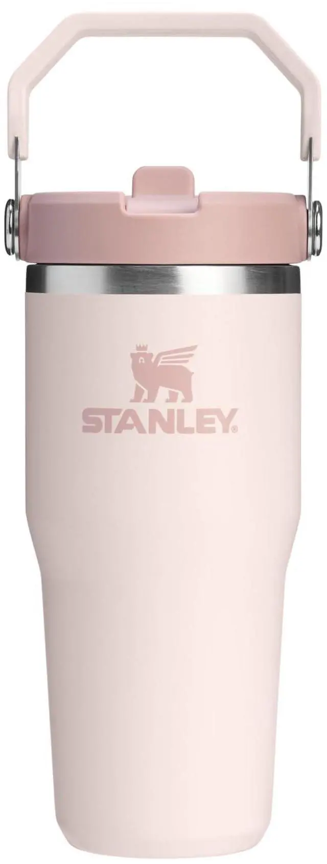 Main image of IceFlow 2.0 Flip Straw Tumbler, 14 oz, Rose Quartz | Easy Carry Handle | Twist On Lid and Flip Up Straw | Leak Resistant Water Bottle | Insulated Stainless Steel | BPA-Free