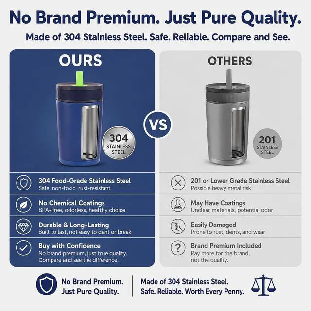Alt view image 2 of 7 - Blue Kids Insulation Stainless Steel Tumbler with Spill Resistant Flexible Straw, Small Water Bottle, Smoothie Cups, Non Plastic, Great for Travel Home School, Dishwasher Safe, 12 Oz