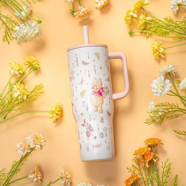 Alt view image 2 of 7 - Winnie the Pooh 30oz Spill-Proof Insulated Travel Tumbler | BPA Free, Silicone Straw, Handle, Cupholder Friendly, Dishwasher Safe, For Office, Home, Travel, Work, Gym Fitness