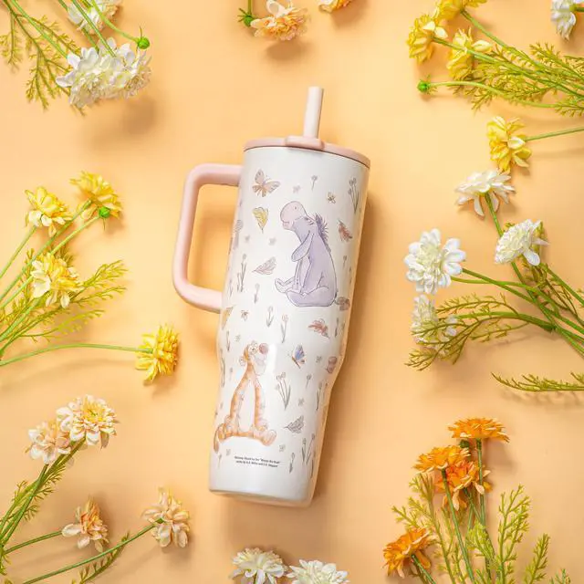 Alt view image 3 of 7 - Winnie the Pooh 30oz Spill-Proof Insulated Travel Tumbler | BPA Free, Silicone Straw, Handle, Cupholder Friendly, Dishwasher Safe, For Office, Home, Travel, Work, Gym Fitness