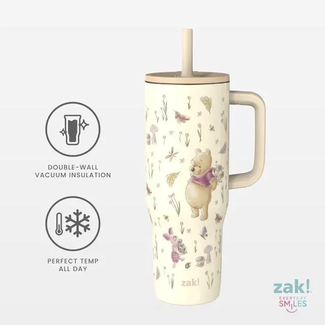 Alt view image 5 of 7 - Winnie the Pooh 30oz Spill-Proof Insulated Travel Tumbler | BPA Free, Silicone Straw, Handle, Cupholder Friendly, Dishwasher Safe, For Office, Home, Travel, Work, Gym Fitness