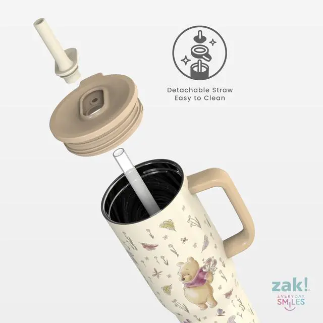 Alt view image 6 of 7 - Winnie the Pooh 30oz Spill-Proof Insulated Travel Tumbler | BPA Free, Silicone Straw, Handle, Cupholder Friendly, Dishwasher Safe, For Office, Home, Travel, Work, Gym Fitness
