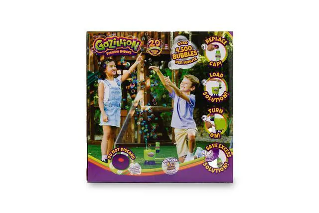 Alt view image 7 of 7 - Tornado Bubble Machine, Kids Toy Bubble Blower, 4500 Bubbles per Minute, Outdoor Bubble Party Fun - Includes 4 oz. Gazillion Bubble Non-Toxic Solution