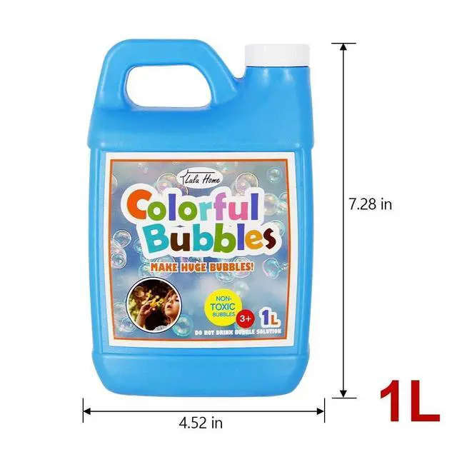 Alt view image 2 of 6 - 33.8 OZ/1 L Concentrated Bubble Solution, Refill for Bubble Machines, Giant Wands, and Blowers - Up to 2.5 Gallons for Kids' Birthday Parties | Refill for Bubble Machines, Giant Wands