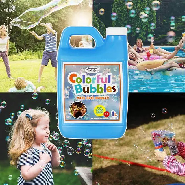 Alt view image 4 of 6 - 33.8 OZ/1 L Concentrated Bubble Solution, Refill for Bubble Machines, Giant Wands, and Blowers - Up to 2.5 Gallons for Kids' Birthday Parties | Refill for Bubble Machines, Giant Wands