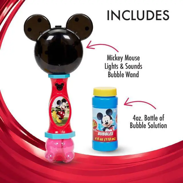 Alt view image 2 of 6 - Disney Mickey Mouse Light and Sound Musical Bubble Wand, Includes Bubble Solution, Multi (20511)