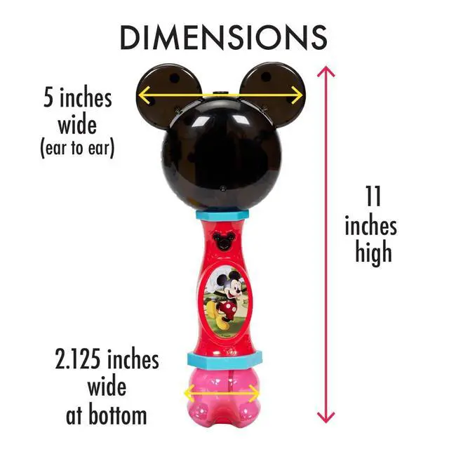 Alt view image 5 of 6 - Disney Mickey Mouse Light and Sound Musical Bubble Wand, Includes Bubble Solution, Multi (20511)