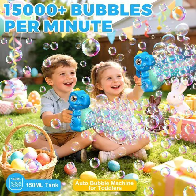 Alt view image 2 of 7 - Dinosaur Bubble Machine for Toddler: Automatic Blower with Lights, Large 150ML Tank & Powerful Motor - Produces 15,000+ Colorful Bubbles/Min for Magical Party, Birthday