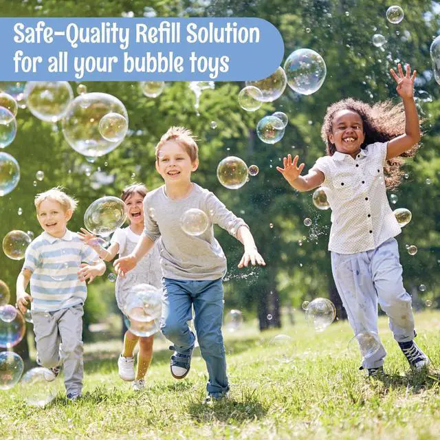 Alt view image 5 of 6 - 64 oz Iridescent Bubble Solution Refill | Non-Toxic Pre-Mix Bubble Refill Solution No Mixing or Measuring Required | Bubbles for Kids | Bubbles Bulk | Bubble Machine Solution | Giant Bubble Solution