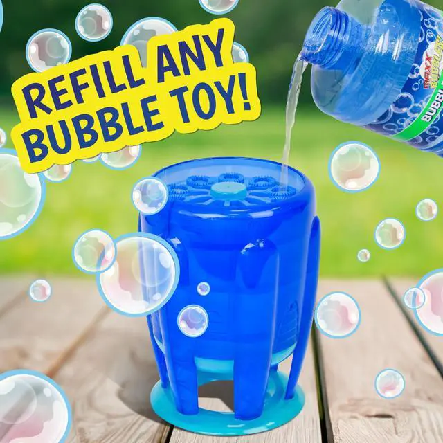 Alt view image 4 of 6 - Bubble Solution 64 oz - Non-Toxic - 3+ Years | Includes Wand, Easy Grip Bottle, For Machines And Wands, 11 in Tall, 4.2 lb, Ages 36 Months Up, Holiday Theme
