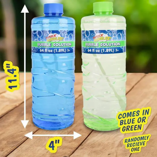 Alt view image 6 of 6 - Bubble Solution 64 oz - Non-Toxic - 3+ Years | Includes Wand, Easy Grip Bottle, For Machines And Wands, 11 in Tall, 4.2 lb, Ages 36 Months Up, Holiday Theme