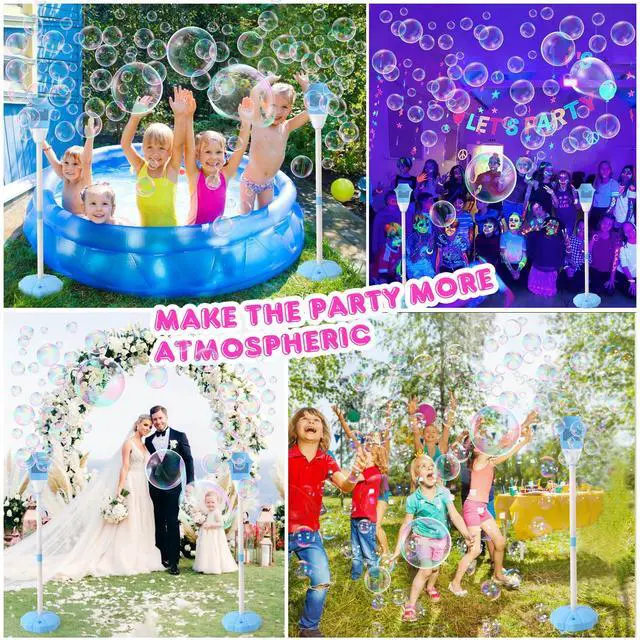 Alt view image 7 of 7 - Bubble Machine, 47 Inches Stand Bubble Machine with LED Lights | 47 Inches Stand Design, Adjustable Height, Battery Powered, LED Lights, Indoor & Outdoor Bubble Fun