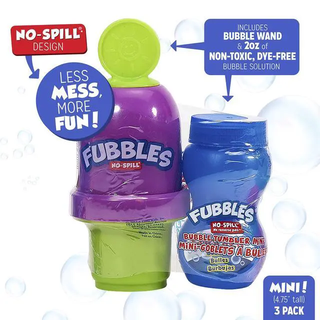 Alt view image 2 of 6 - Fubbles No-Spill Mini Bubble Tumbler (3 Pack), Multi (99630)