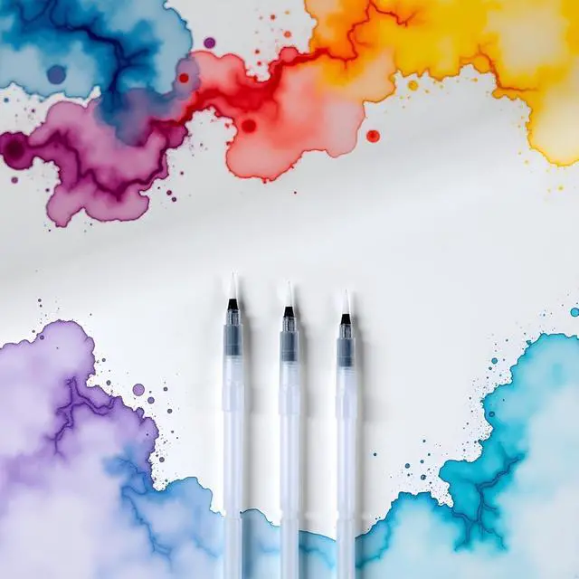 Alt view image 3 of 6 - 3Pcs Set Watercolor Brush Pens Set with Refillable Tips for Professional Drawing and Painting Tools