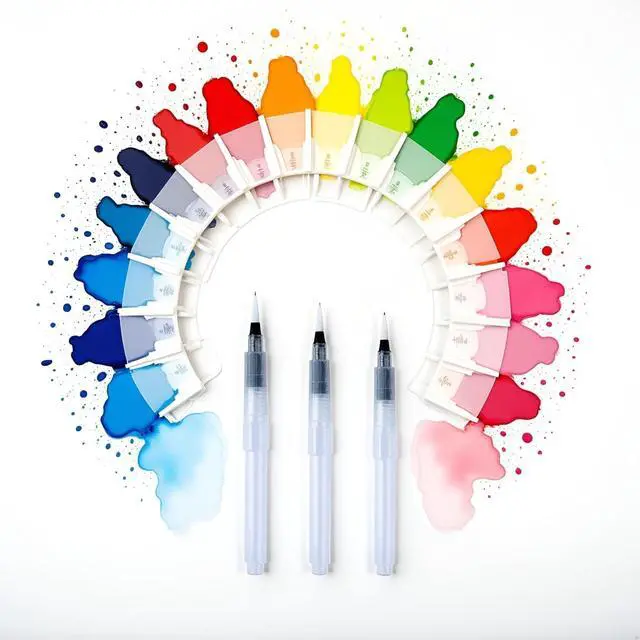 Alt view image 5 of 6 - 3Pcs Set Watercolor Brush Pens Set with Refillable Tips for Professional Drawing and Painting Tools