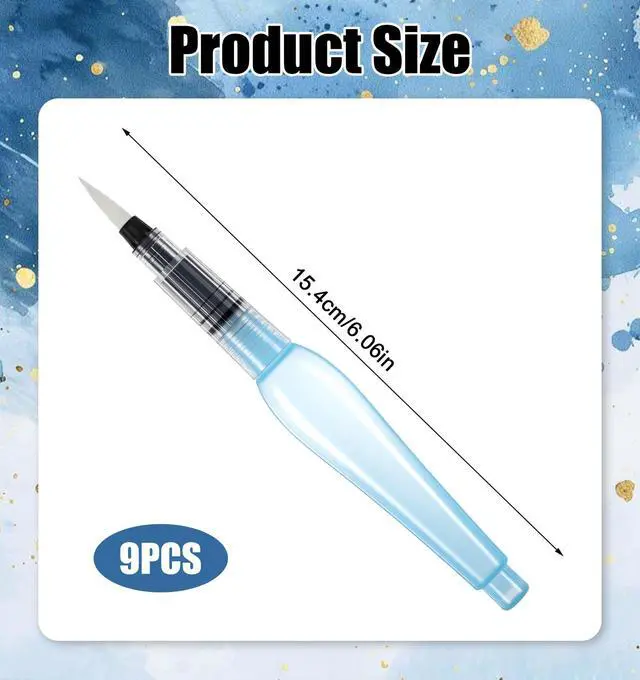 Alt view image 2 of 7 - 9 Piece Water Pen, Refillable Watercolor Pen for Watercolor | Professional Watercolor Pencils for Painting, For Artists & Calligraphy