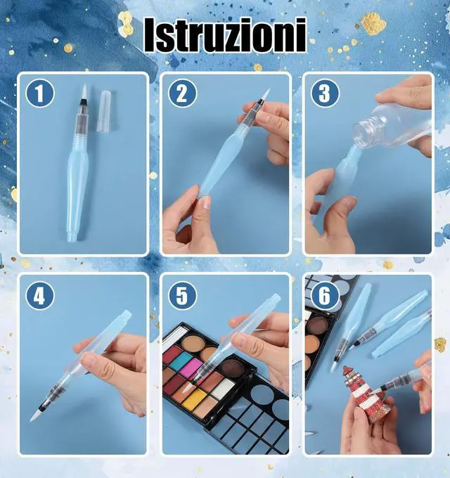 Alt view image 3 of 7 - 9 Piece Water Pen, Refillable Watercolor Pen for Watercolor | Professional Watercolor Pencils for Painting, For Artists & Calligraphy
