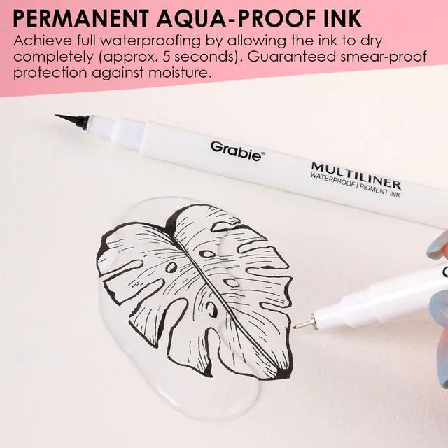 Alt view image 7 of 7 - Micro Fineliner Pens, 6 Black Waterproof Drawing Pens | Waterproof Pigment Ink, 6 Assorted Tip Sizes, Precision Fine Lines, Metal-Clad Nibs, Smooth Ink Flow, Smudge Resistant