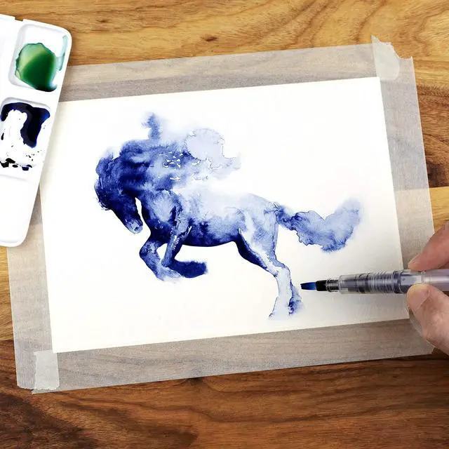 Alt view image 3 of 7 - AquaPens. Set of 6 Refillable Aqua Watercolor Brushes with Nylon Tips. Easy Water Brush Pens for Painting. Blending & Calligraphy. Includes Online Video Tutorials & Templates