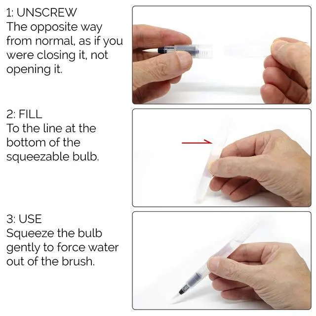 Alt view image 6 of 7 - AquaPens. Set of 6 Refillable Aqua Watercolor Brushes with Nylon Tips. Easy Water Brush Pens for Painting. Blending & Calligraphy. Includes Online Video Tutorials & Templates